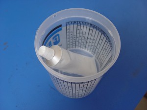 9. Now that the prep is done, the cap is ready for installation. The adhesive needs to be warmed up, a few minutes in a cup of hot water does the trick.