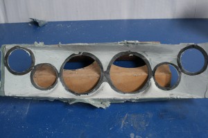 18.The rest of the panel was sanded and shaped with 50 and 80-grit paper. There will be spots that need more body filler here and there.