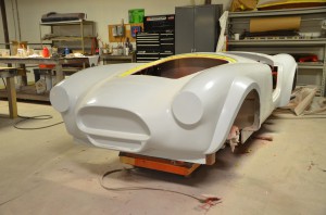 In the master craftmen’s R&D studio, a master plug is being designed for mold making. This is the exact size and shape of the final product. Molds will be taken from this plug to create the master molds to reproduce parts.