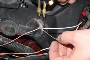 12. The instructions call for a crimp-on union, then soldering it. The crimps are not very user friendly (and we have good tools) and simply not necessary. Place the two wires together (forming an X), then twist them across the opposing wire (creating a smooth joint, not a pigtail!), and solder.