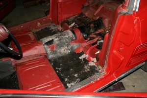 9.The original flooring is in excellent condition, not a sign of rust anywhere, even the original sound dampening is in good condition.